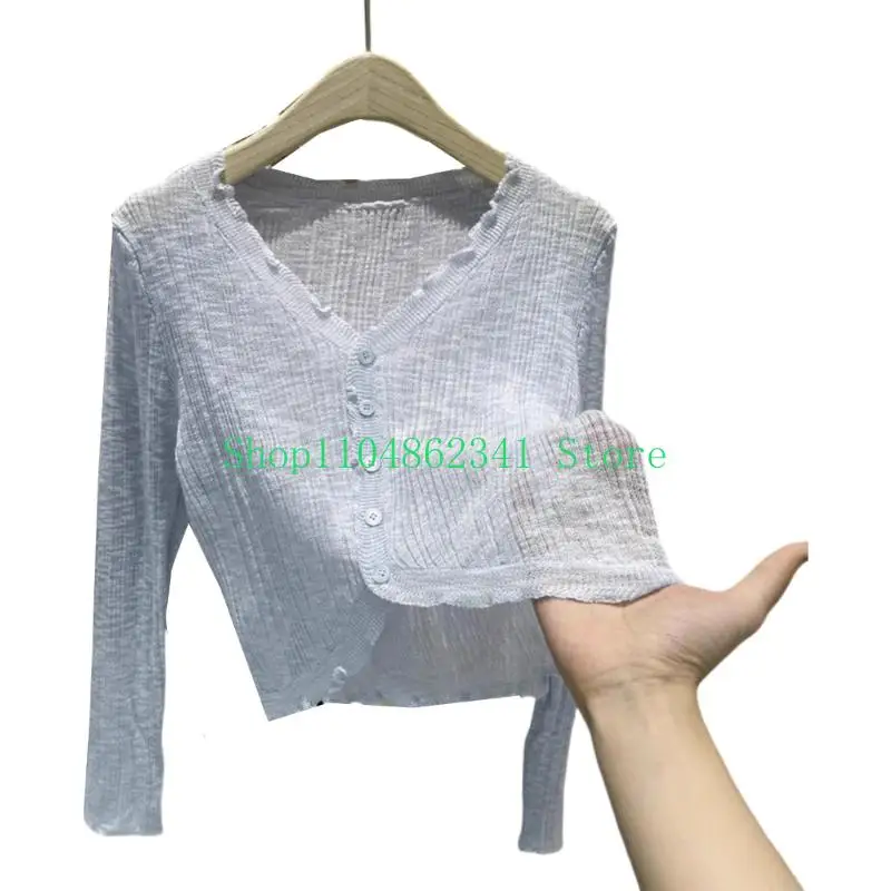 5ASD Estacky Summer Cardigan для женщин Fit Longever Lightweight Light Top Top Top Top Color V -шея в верхней одежде
