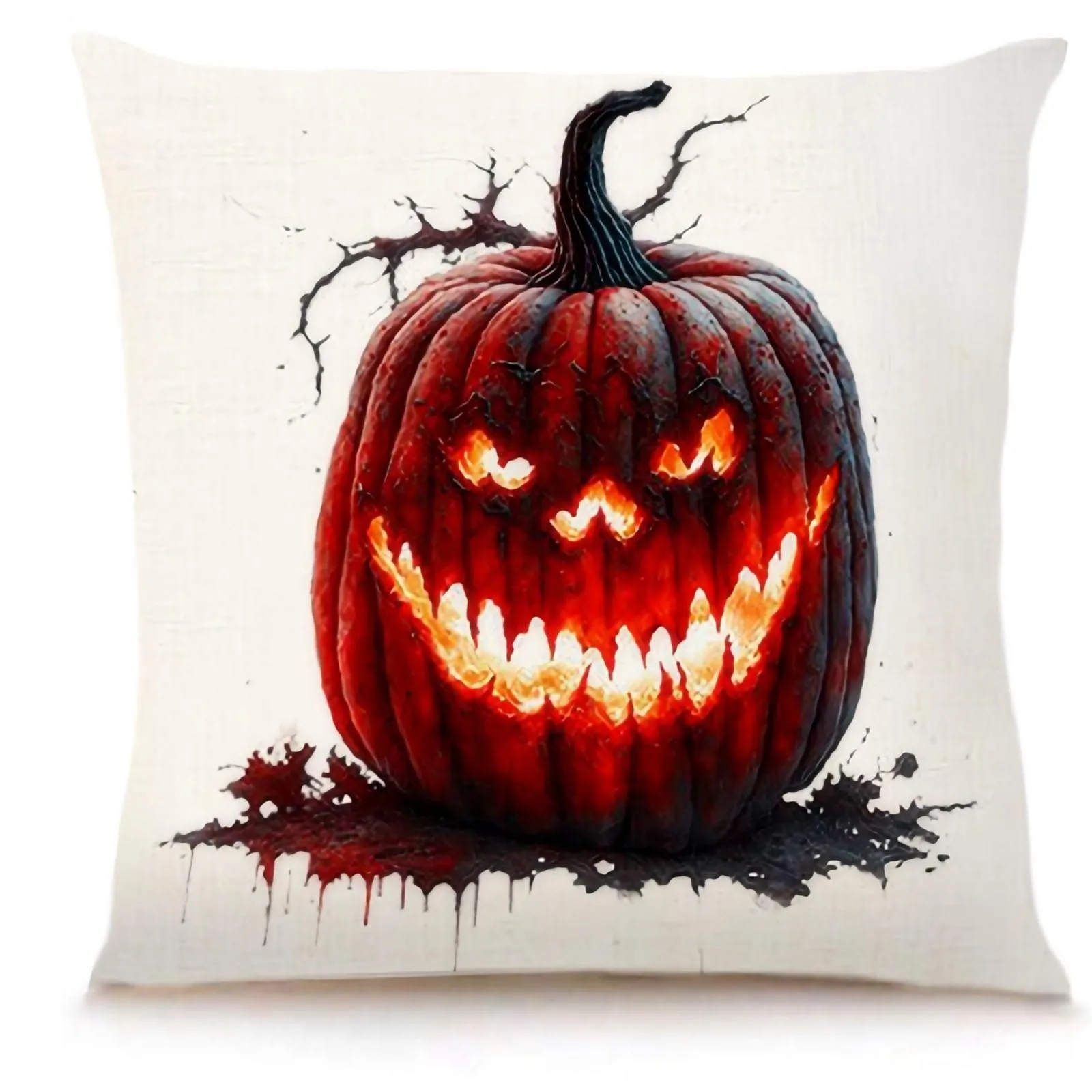 Christmas Pumpkin Linen Pillowcase Design Print Warm Cushion Cover Home Decoration Pillowcase Sofa Living Room Halloween