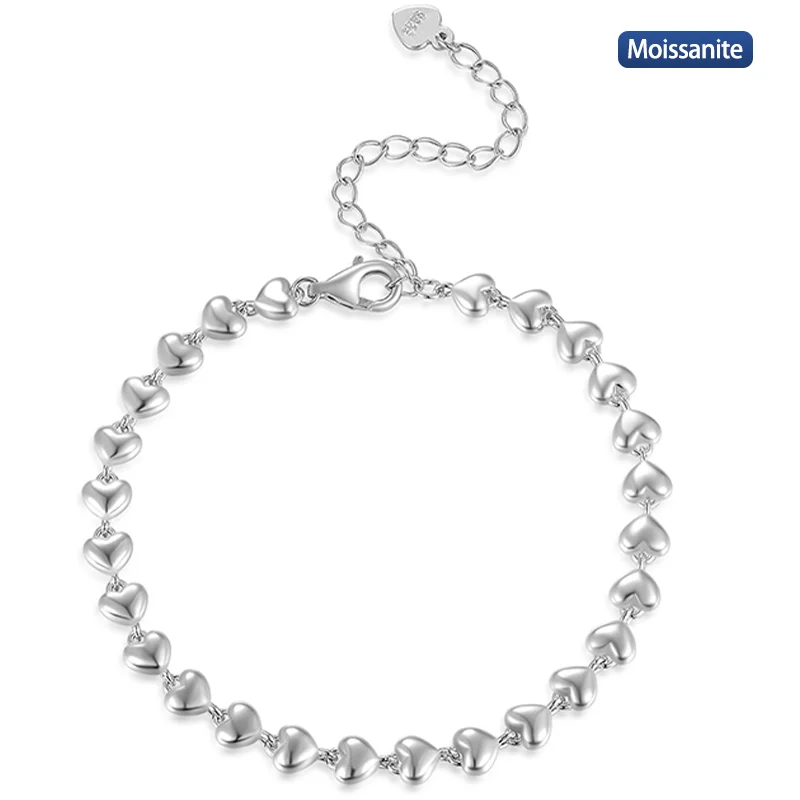 S925 Silver Moissanite Circular collarbone Bracelet Certified Hip Hop Style Jewelry Personalized customization Valentine's Day