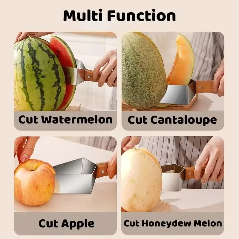 Stainless Steel Watermelon Slicer Easy To Clean Fruit Cutting Triangle Molds Multifunctional Simple Fruit Pulp Dividing Knife