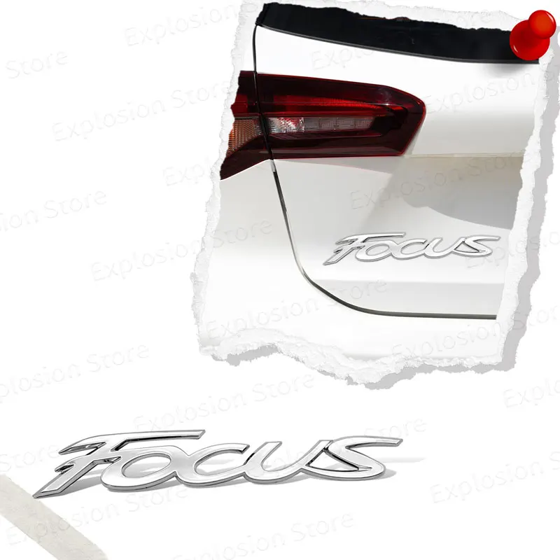 Calcomanías para parachoques trasero de coche, pegatina con emblema 3D de ABS/Metal para Ford Focus, Logo MK1, MK2, MK3, MK4, Fiesta Ranger