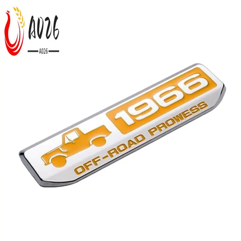 

A026-Off-Road 1966 Badge Emblem, Classic Metal 3D Emblem Overlay Decals Stickers For Rear And Sides Door