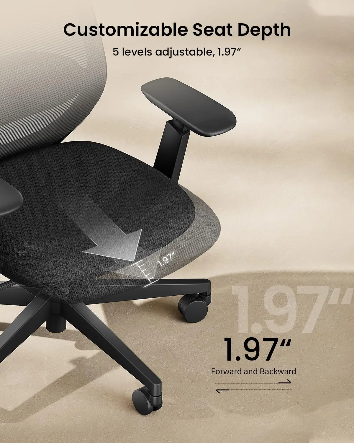 كرسي مكتب مريح - كرسي كمبيوتر شبكي عالي الظهر EC200 مع دعم قطني، ومسند رأس قابل للتعديل ثلاثي الأبعاد ومقعد منزلق لأكثر من 8 سنوات فما فوق