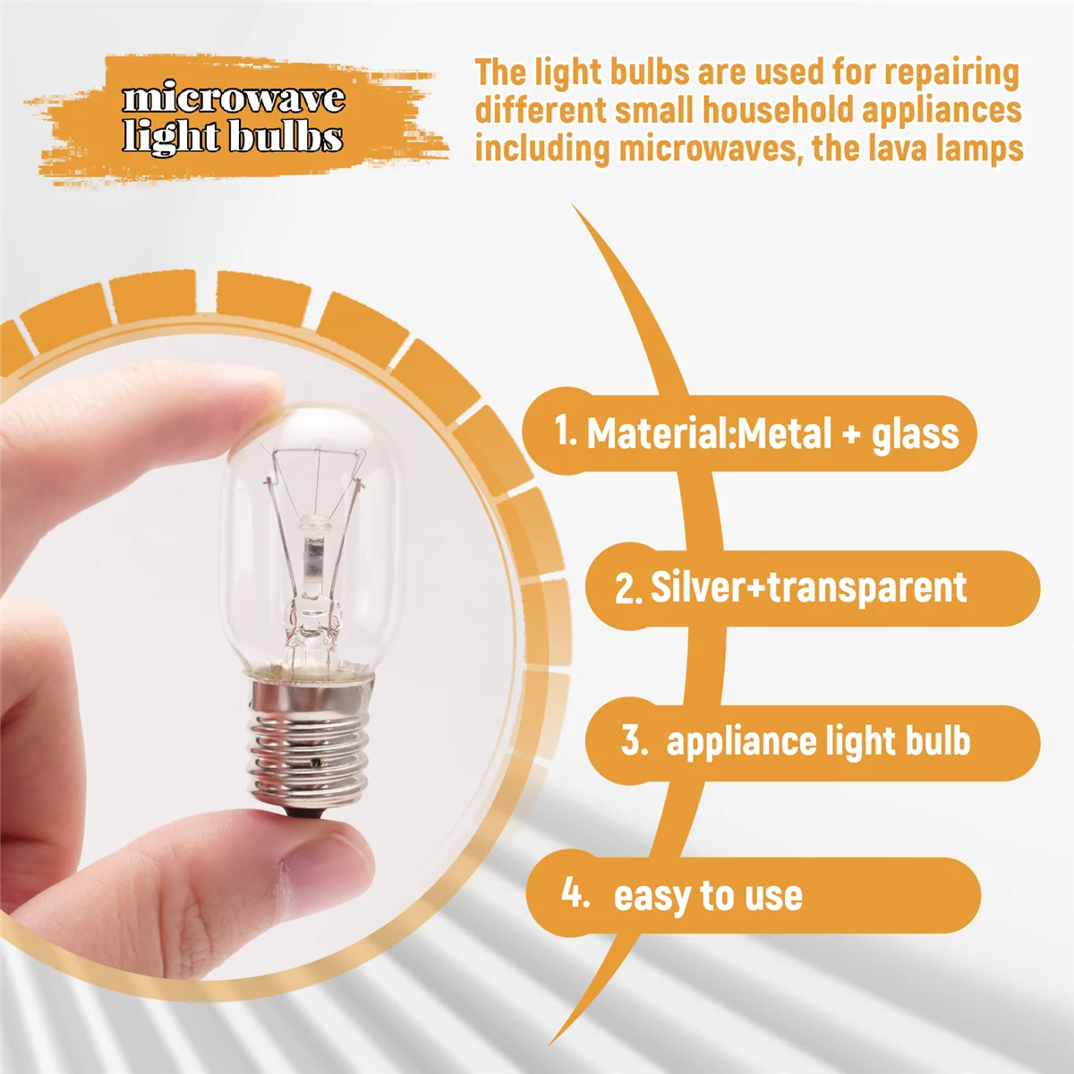 Новейший! Лампа для микроволновой печи 40 Вт E17 125 В Запасная часть — точно подходит для микроволновых печей Whirlpool и лавовых ламп — упаковка из 3 шт.