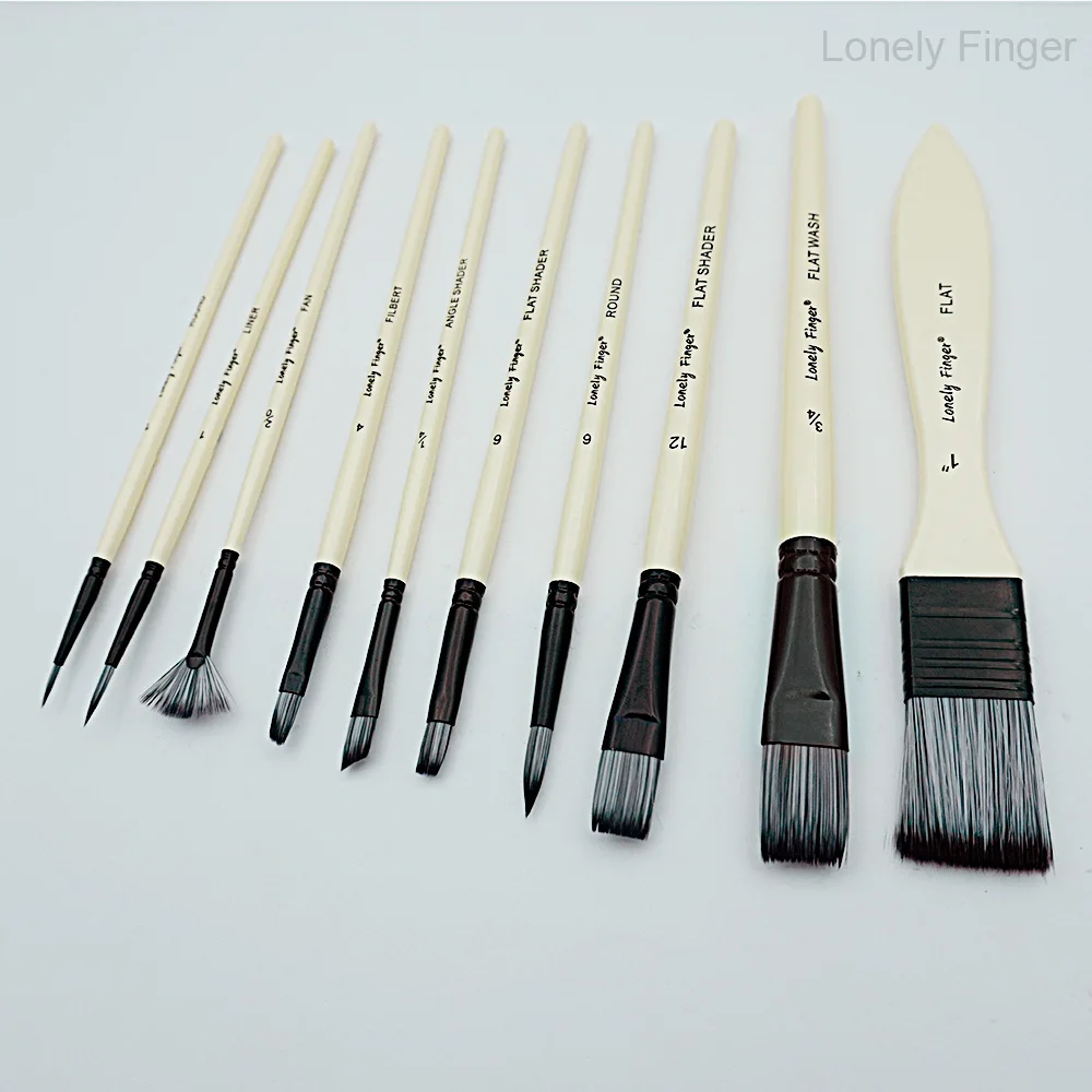 Paint Brush Kit 10/12pcs Art Brushes with Brush Case for Oil, Acrylic, Watercolor, Gouache, Painting