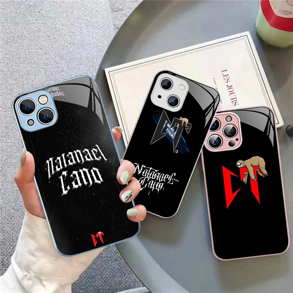 Raper N-Natanael C-Cano Logo Phone Case Tempered Glass For iphone 14 13 12 11 Pro Mini XS MAX 14Plus X XS XR Cover