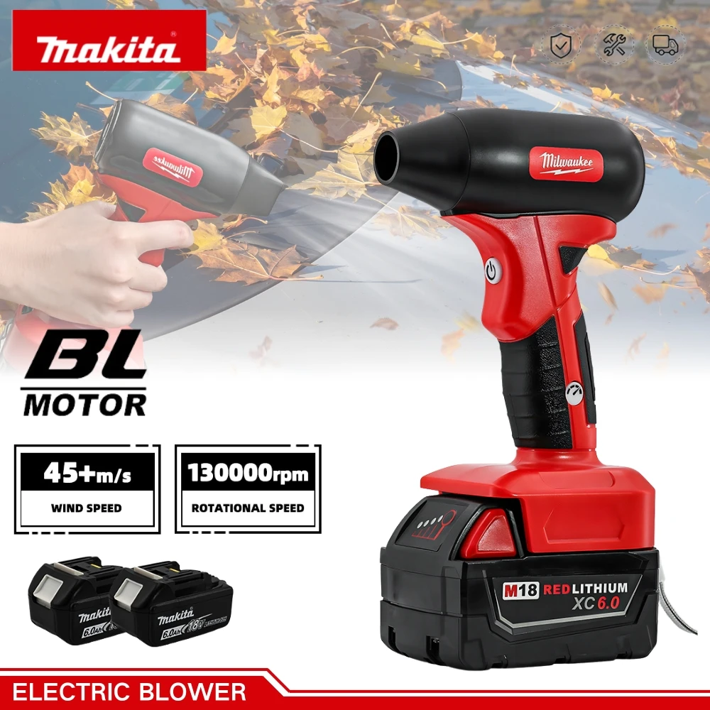 Milwaukee Mini Cordless Electric Air Blower Brushless Turbo Car Dryer Handheld Dust Blowing Tool Power Tools For 18V Battery