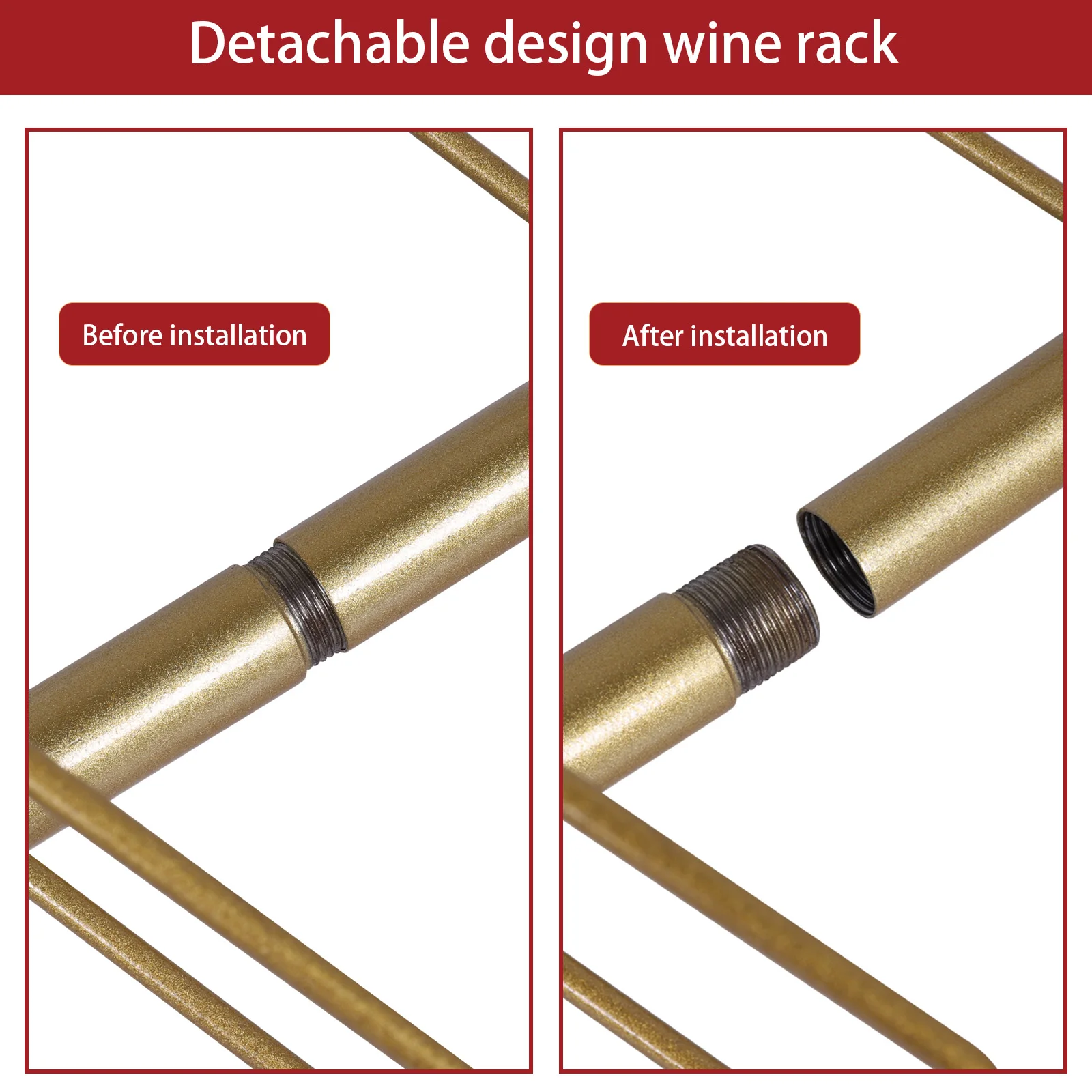 

Набор из 5 держателей для винных бутылок, съемная металлическая настенная подставка для вина для кухни, кладовой, столовой, бара