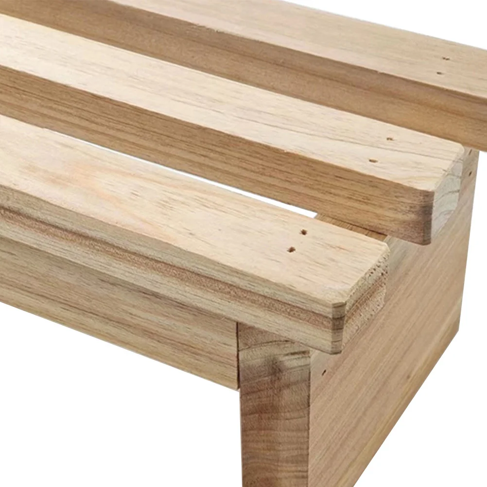 Small Wooden Stool Household Step Bench Practical Wear Resistant Step Stool for Bathroom Kitchen Living