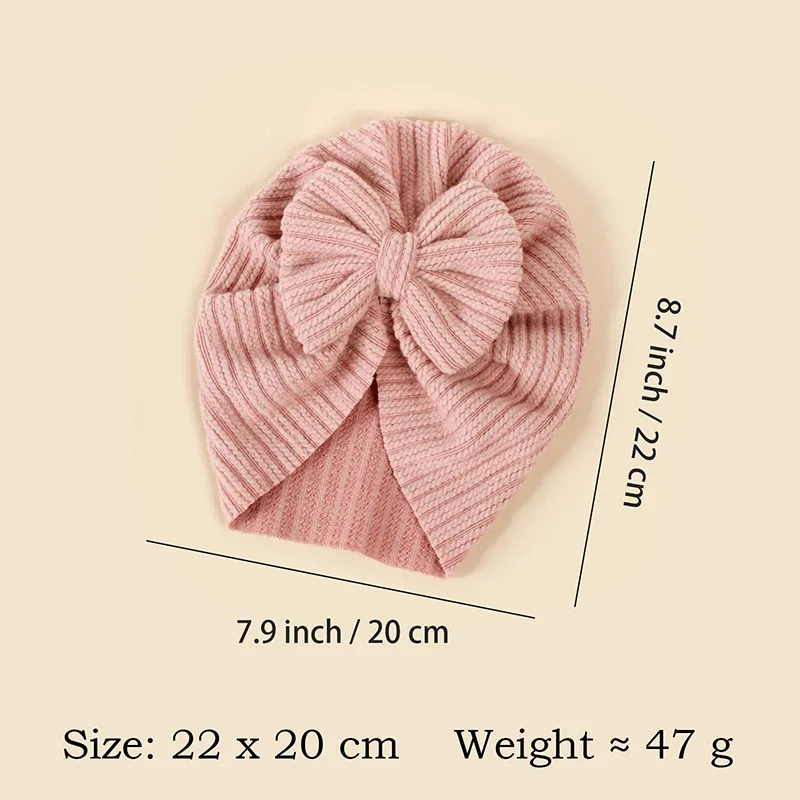 Cute Solid Color Baby Girls Boys Hat Lovely Bowknot Knitted Baby Hat Turban Soft Newborn Infant Cap Knitting Beanies Head Wraps