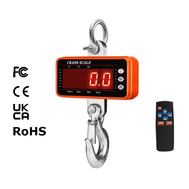 

500/1000/1500KG Electronic Crane Scales High-precision Direct LED Display Portable Hook Weighing Radio Electronic Crane Weigher