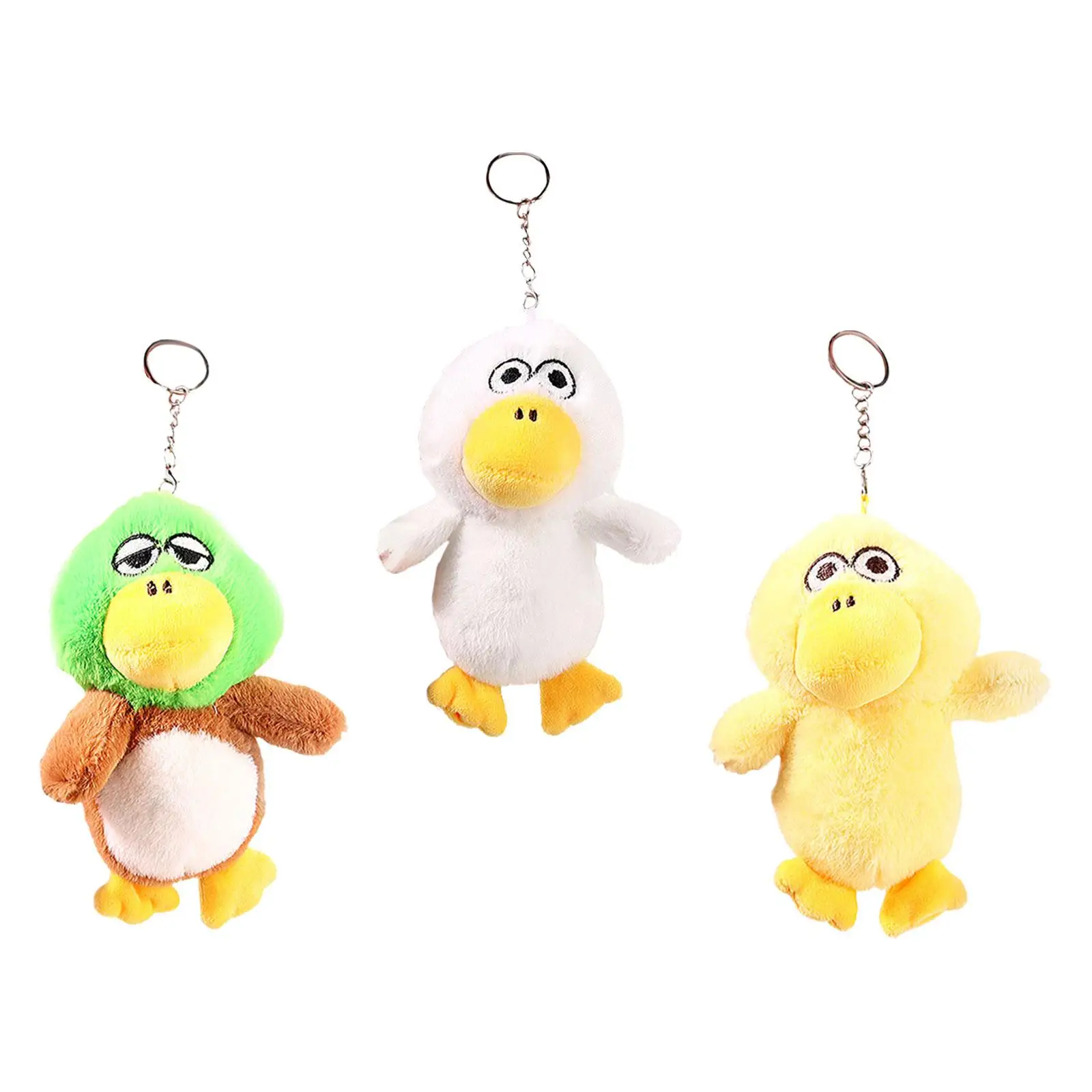 Cute Animal Keychain Soft Hanging Animal Ornament Cute Laying Egg Duck Toy for Graduation Purse Bags Birthday Gifts Party Favor