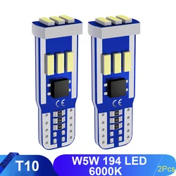 2Pcs W5W 194 T10 Led Canbus No Error Car Interior Light T10 9 SMD 4014 Chip 6000K White Clearance Light Reading Bulb Singal Lamp