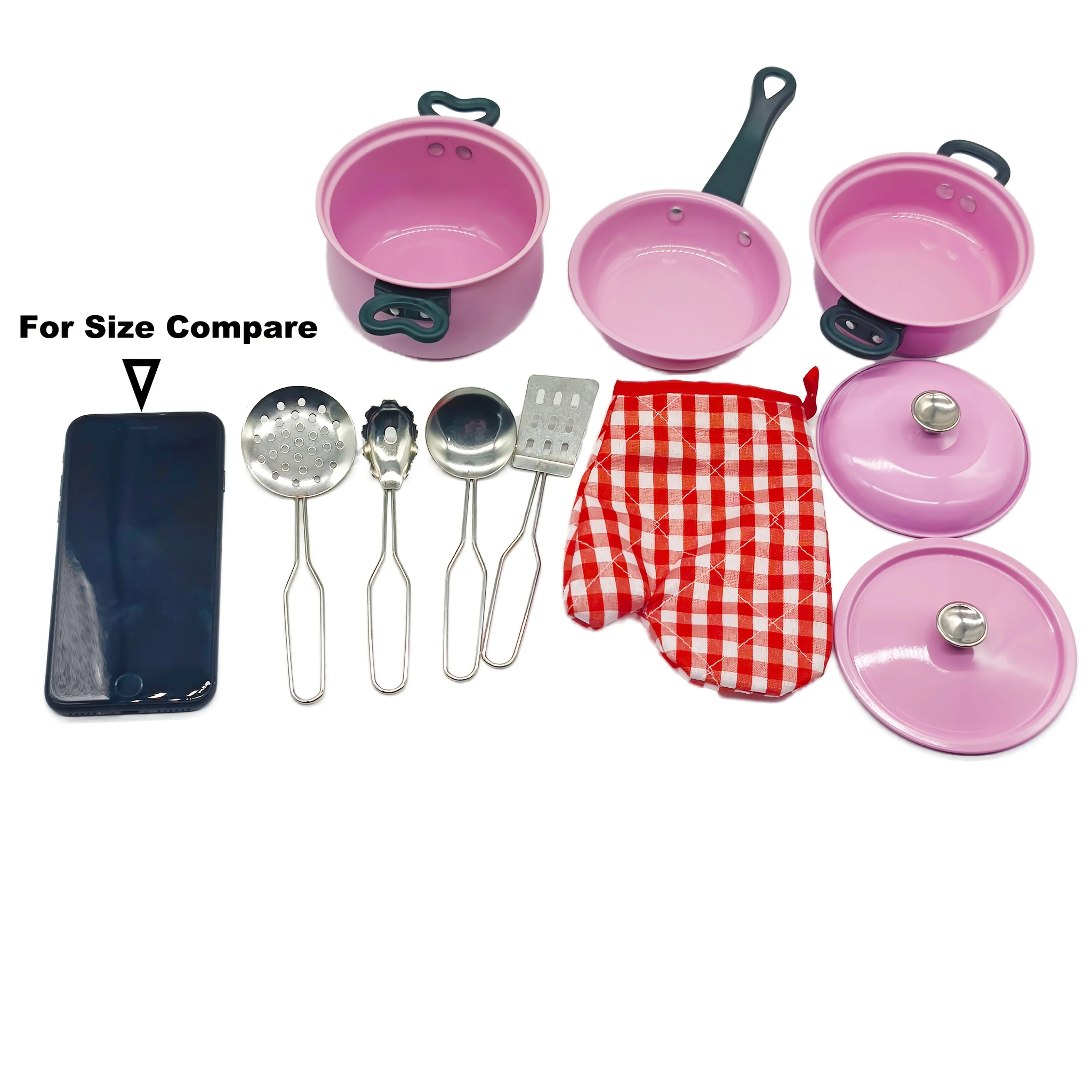 Kleurrijke roestvrijstalen fantasiespel kookset kinderkeuken en voedsel speelgoed servies voor meisjes