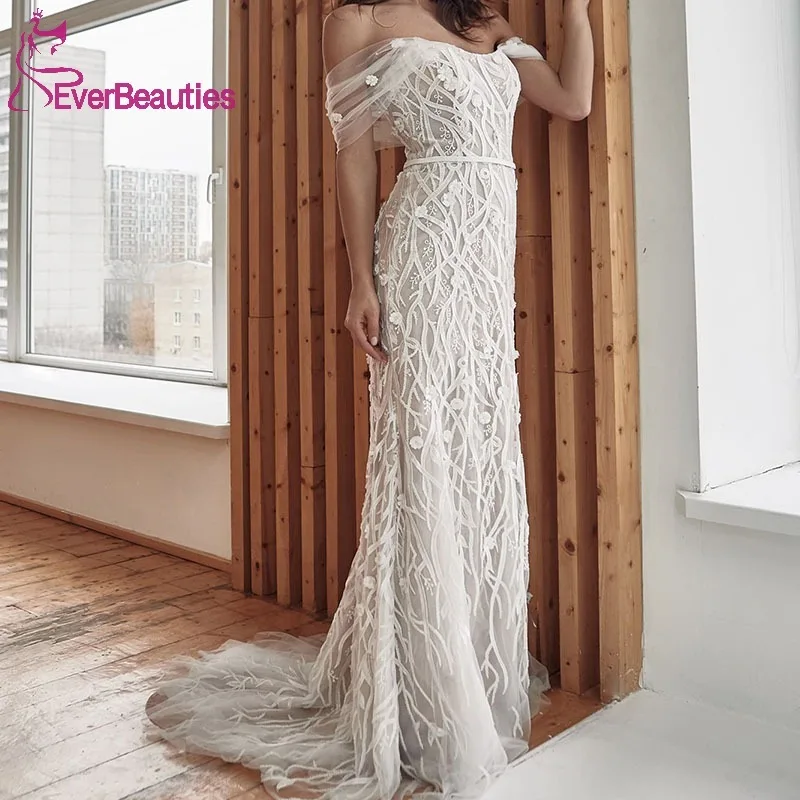 Vestidos De Novia Boho Lace Wedding Dress for Woman 2024 Off Shoulder Bride Dress Mermaid Bridal Gowns Robe De Mariée