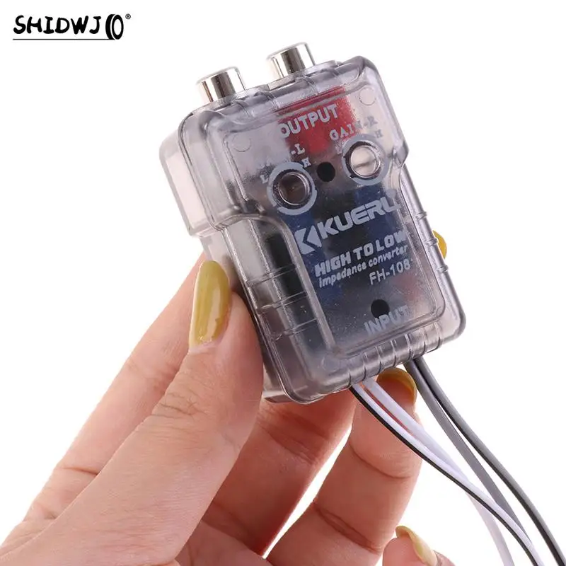 

High Level Speaker Signal To Low Level RCA Adapter Car Audio High To Low Subwoofer Converter