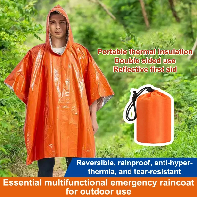 Outdoor-Notfall-Überlebensschlafsack, Thermodecke, Mylar, wasserdicht, wiederverwendbarer Sack, tragbare Camping- und Wander-Notfallausrüstung – Detail 2