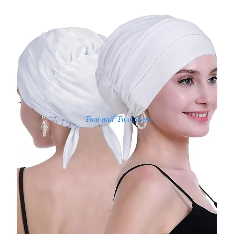 

HX6F Women Hijab Cap Head Cover Turban Headwear Fashionable Bonnet