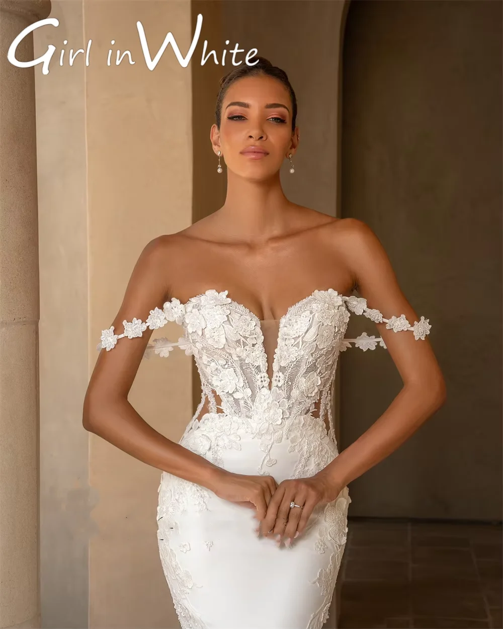 Sleeveless Sweetheart Off Shoulder Wedding Dresses Mermaid Lace Appliques Backless Bridal Gown Vestido De Noiva Customised