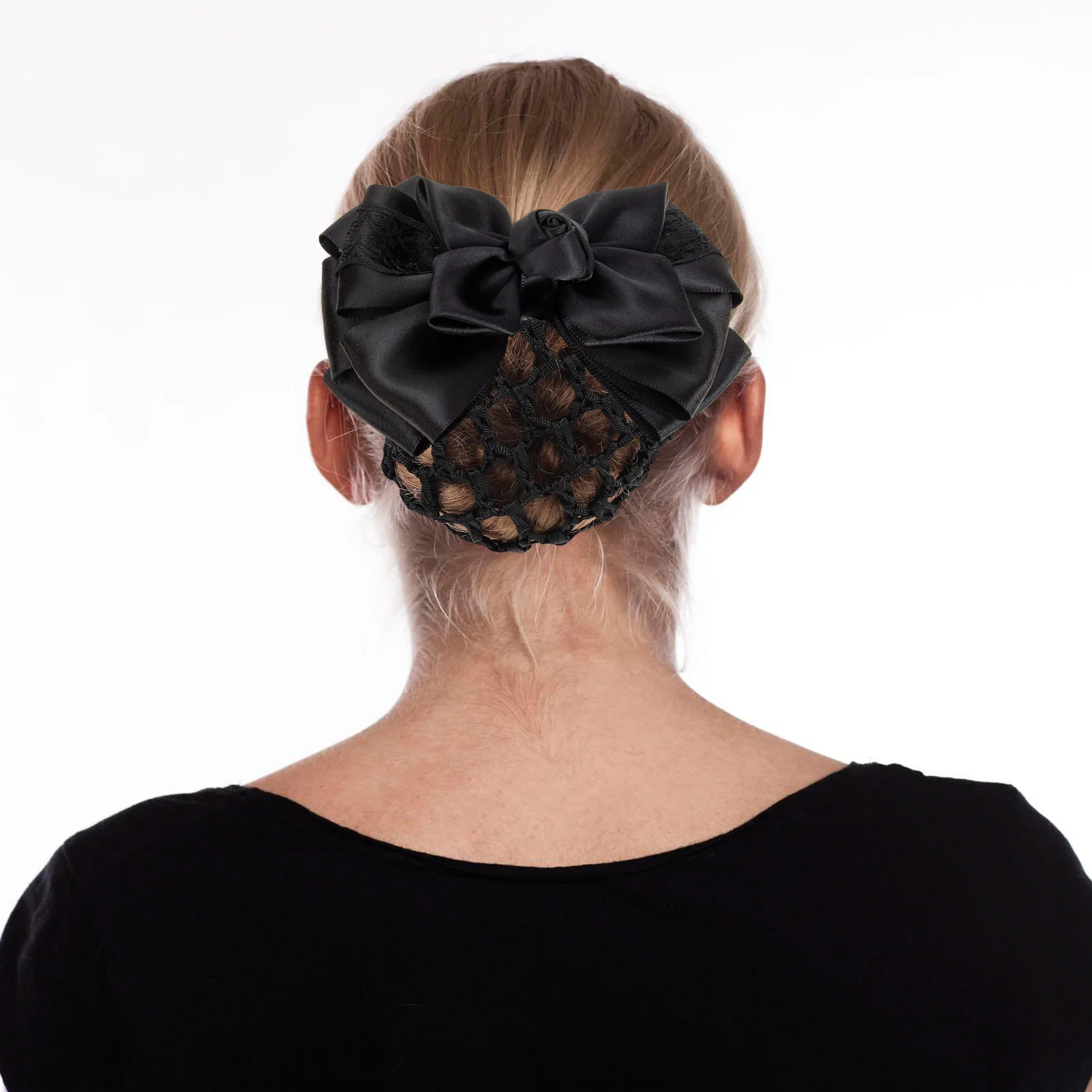 

2Pcs 3D Rose Hair Bun Cover Bowknot Hairnet Clips for Elegant Hairstyles Women Hair Accessories Bun Hairnet
