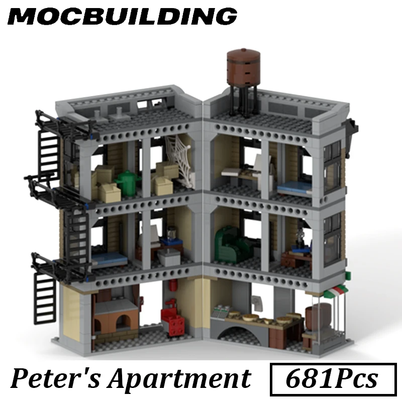 Appartamento Building Blocks architettura del film City Street View MOC Bricks modulare Home House Construction Display Toys Gift