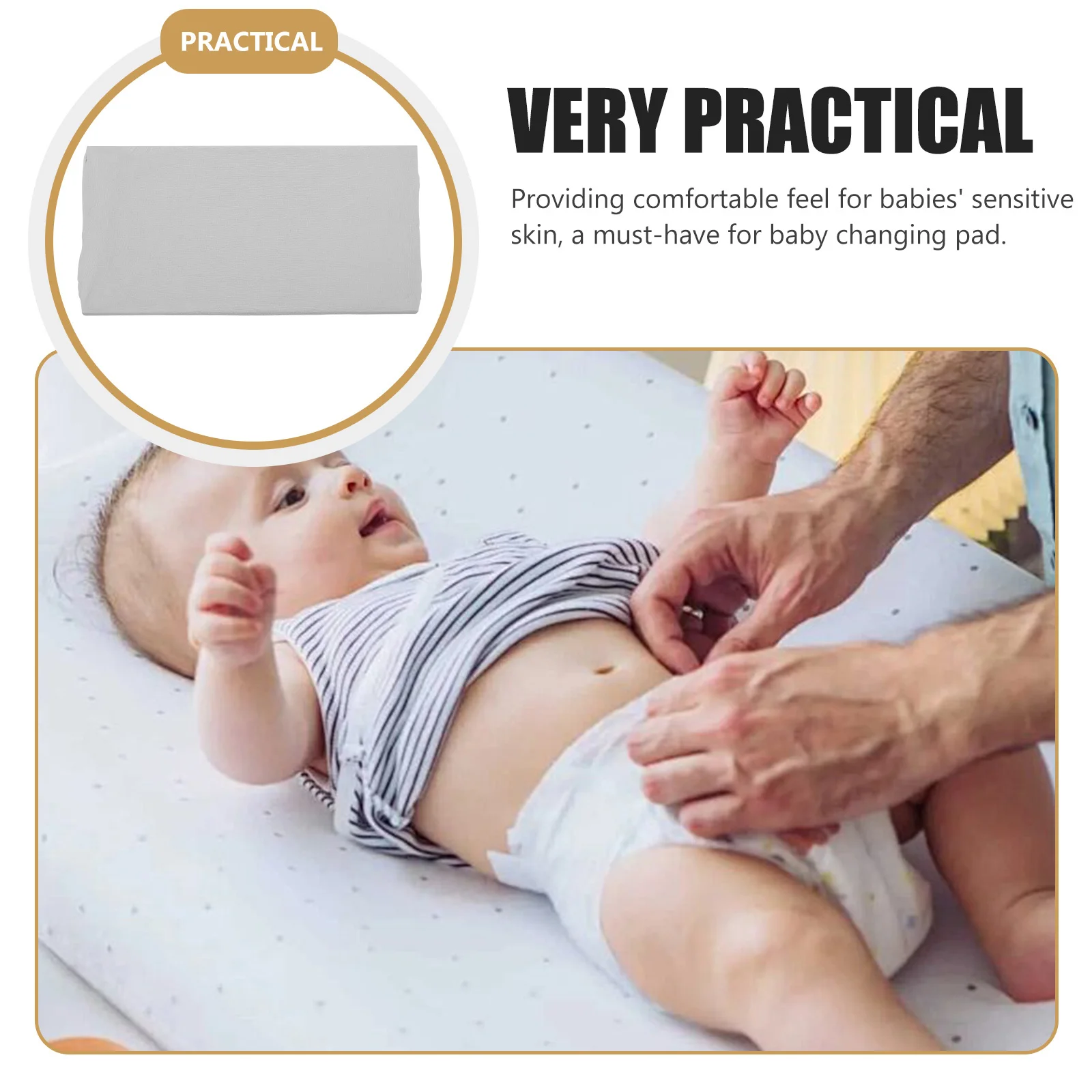 

Diaper Changing Pad Cover Washable Detachable Cotton Stretchy Fit For Crib Bassinet Mattress Nursery Reusable