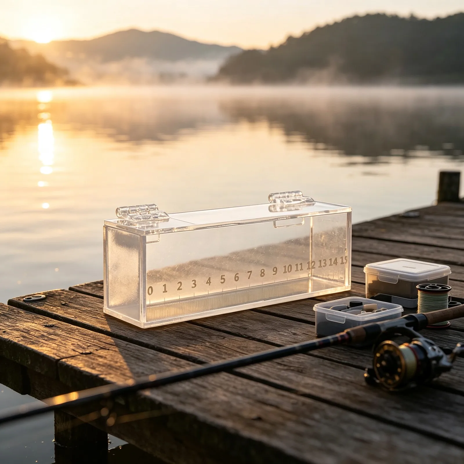 FOR Acrylic Fish Viewing Box With Scale Ruler For Wild Catch Transparent Fish Observation Container Fish Tank Fishing Tackles