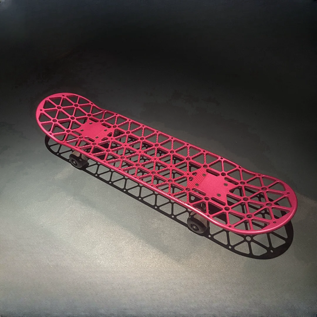 

Pro Custom High Quality Isogrid Aluminum Alloy Skateboard Decks CNC Machined Steel Plastic Adult Longboard Deck Stainless Steel