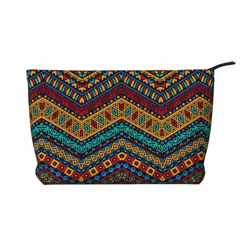 African Abstract Ethnic Tribal Travel Makeup Bag Small Waterproof Cosmetic Bag Women Purse Mini Portable Traveling Organizer