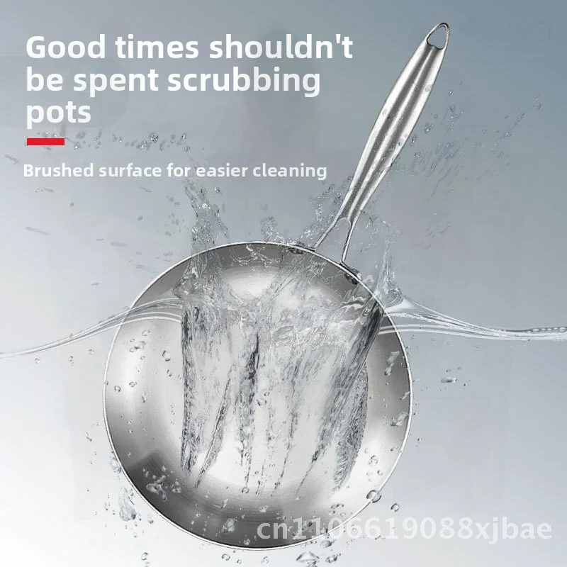 

Специальная сковорода вок из нержавеющей стали Manulife 304, для газовой плиты, индукционная плита с антипригарным покрытием, вдохновленная роскошными бытовыми кухонными принадлежностями