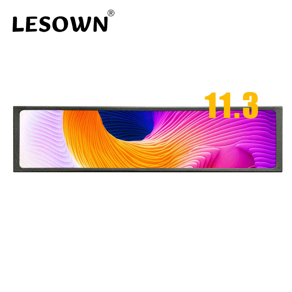 LESOWN 11.3 inch Stretched Bar Long mini Display Sub Screen Portable 440x1920 IPS LCD Stretch Wide Monitors for PC Case Aida64