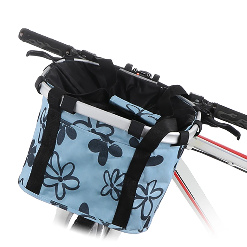 Lixada Bike Basket Collapsible Bicycle Handlebar Basket Quick-release Cycle Pet Dog Cat Carrier Bag