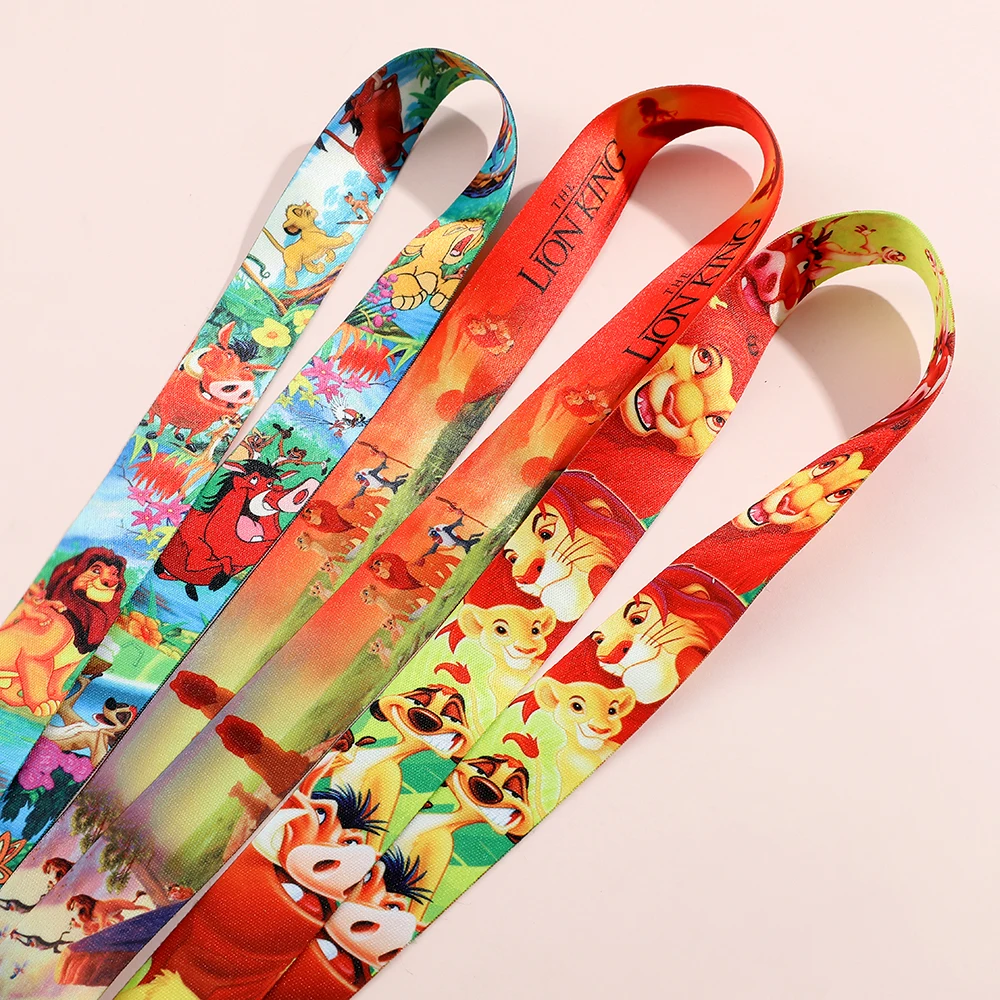 The Lion King Lanyard Neck Strap Cartoon Keychain for Pendant Key ID Badge Holder Key Ring Cord Hang Rope Lariat Accessory