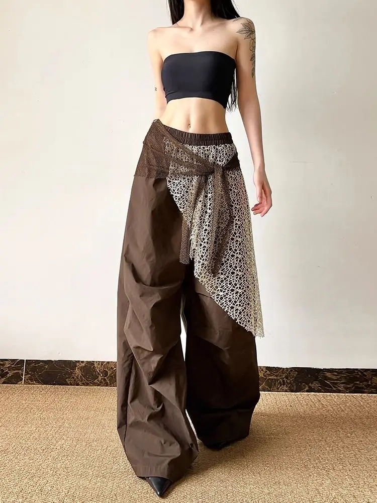 Amerikanische Arbeitskleidung im Retro-Stil, Freizeithose für Damen, lockere und vielseitige lange Hose mit weitem Bein