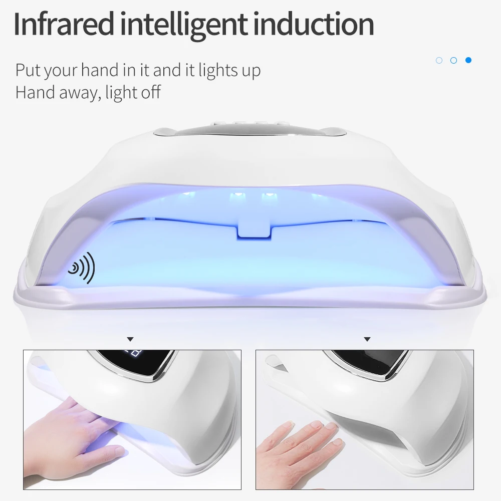 CNHIDS-Lampe à Ongles UV 66Led pour Nail Art, vaccoir de Verhéritage Gel avec Écran LCD, Synchronisation Intelligente, Outils de Salon