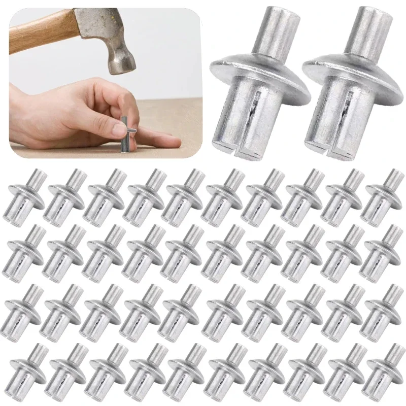 Aluminum Hammer Drive Rivets with Round Knock Type Expansion Small Rivets to Improve Strength Durability Nails Screws Fasteners