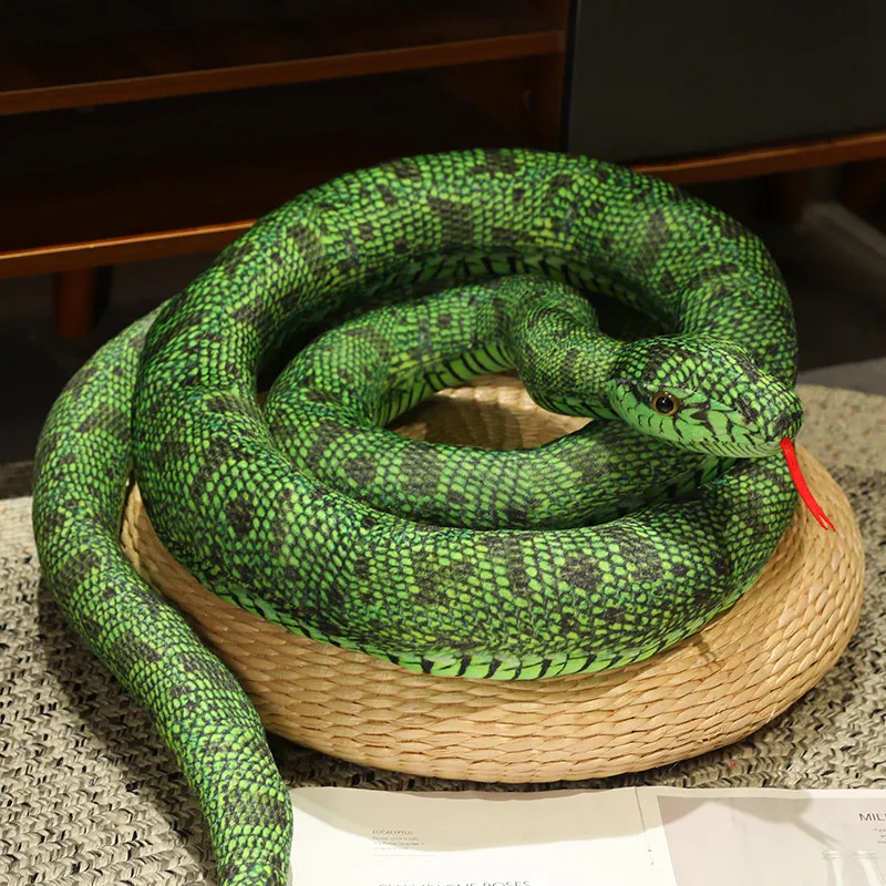 Künstliches Python-Plüschtier, lange Schlange, gelb, orange, grün, Python-Plüschtier, dekorieren Sie das Haus, Urlaubsdekorationen