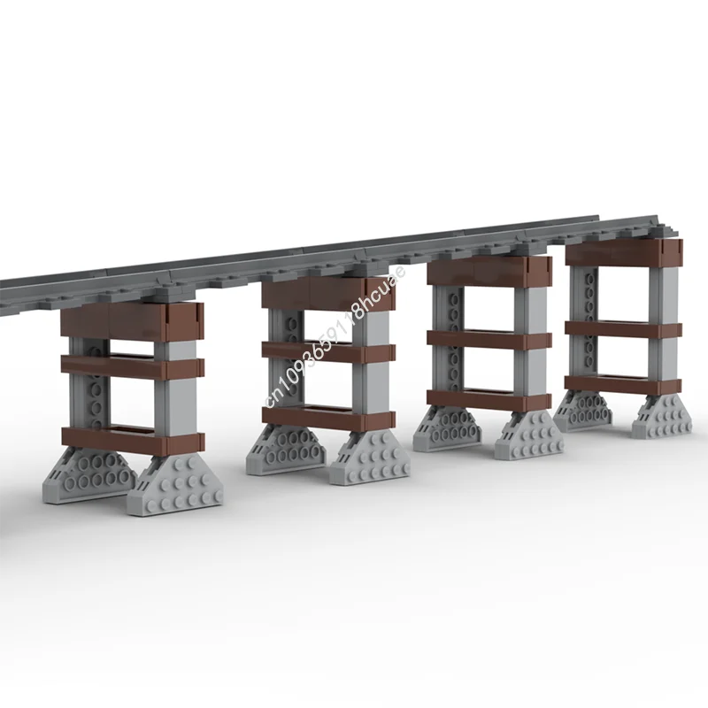 609 Uds. MOC tren de construcción Modular personalizado pistas pilares para modelo de pendiente bloque de construcción Diy montaje creativo ladrillos juguetes regalo