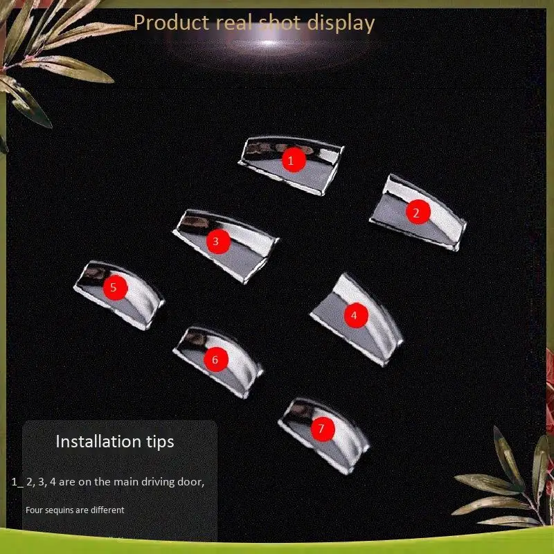 AB98-7PCS Trim Gaya Sakelar Pintu Interior Krom Mobil untuk Aksesori Tesla Model S / X