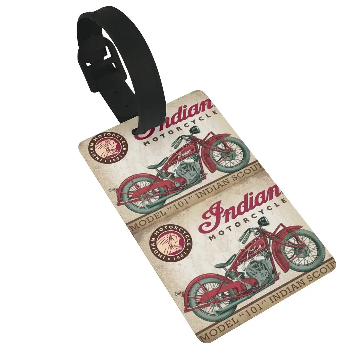 

Motorcycle Motor Old Indians Never Die 4 Luggage Tags Suitcase Accessories Travel Baggage Boarding Tag Portable Label Holder