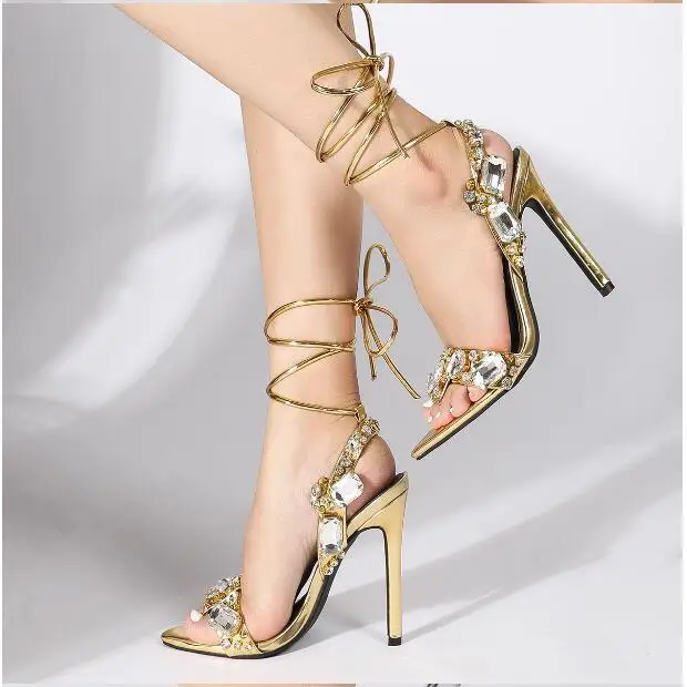 صندل بكعب عالي للنساء ، حزام متقاطع ، مثير ، حفلات ، مآدب ، حفلات زفاف ، وصيفات الشرف ، موضة الصيف #2