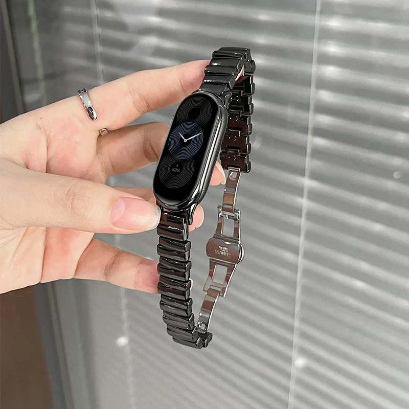 Stainless steel wrist band for xiaomi mi band 9 8 NFC metal strap band bracelet miband belt replaceable xiaomi 9 8 metal strap