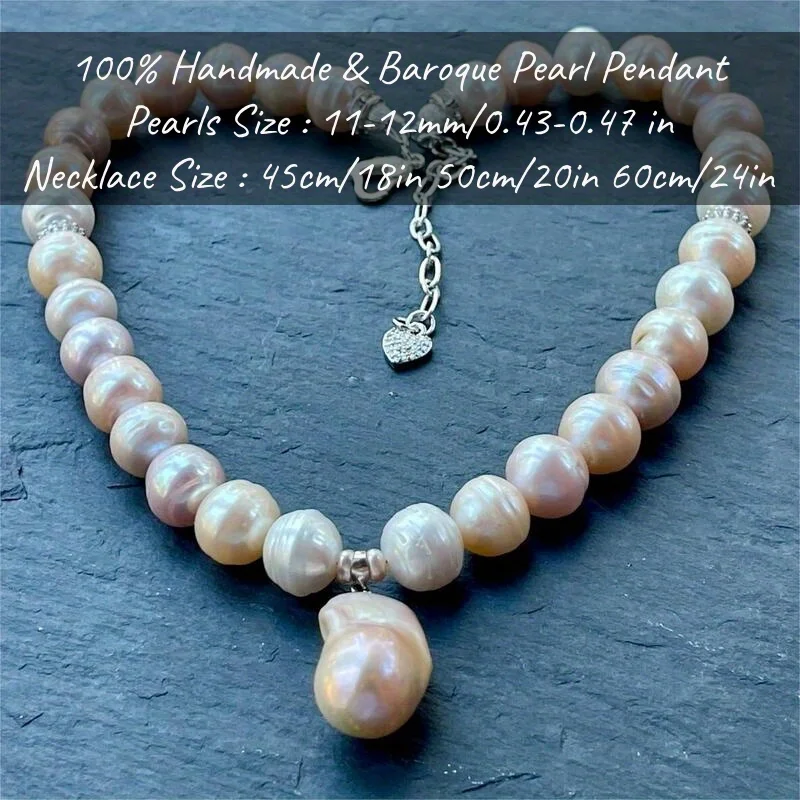 MYSOYA 11-13 مللي متر الباروك لؤلؤ المياه العذبة قلادة قلادة هدية صندوق مثالي هدية عيد الحب لحفل الزفاف عيد الميلاد عيد الميلاد #2