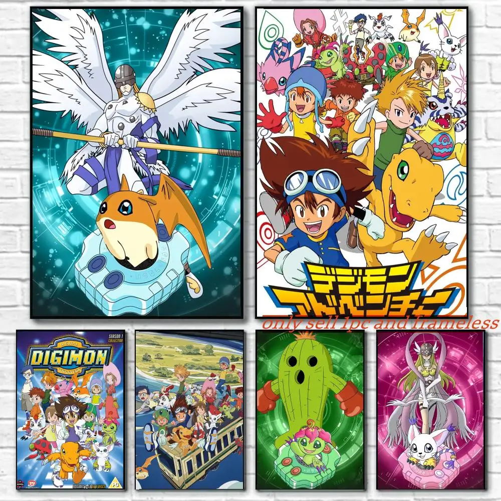 A-Anime Digital Monster Digimon Poster Room Wall Art Decor Waterproof Poster For Home Bar Bedroom Decoration Gift
