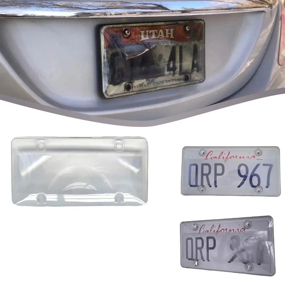 Durable Transparent License Plate Privacy Cover ABS Camera Blocker License Plate Frame Registration Plate Holder