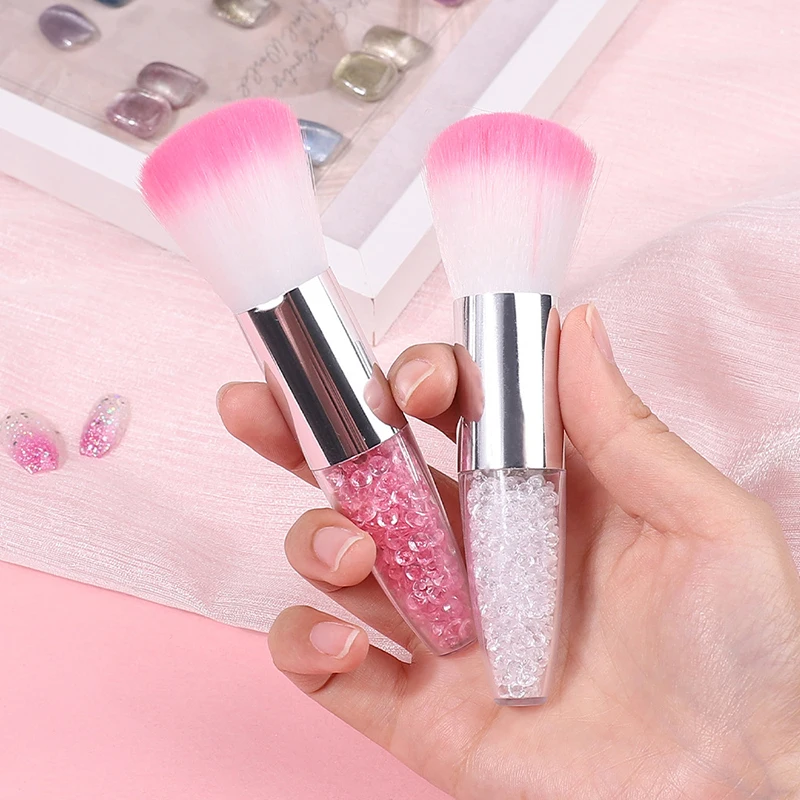 Nail Dust Cleaning Brush Manicure Brush Dazzling Crystal Powder Blush Loose Brush Salon Makeup Beauty Nail Accessories Tools