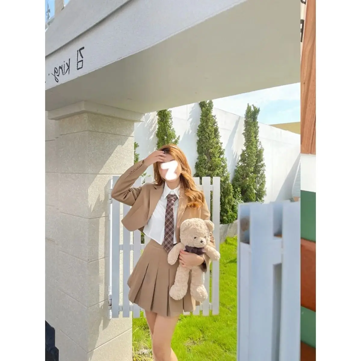 Autumn New Japanese Korean Style Women 3pc Set Jk Uniform Set Girl College Style School Suit Short Coat Pleated Skirt Set