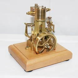 1.8cc Vertical Single Cylinder Steam Engine Model Brass with Base Internal Combustion Engine Model Experimental Toy