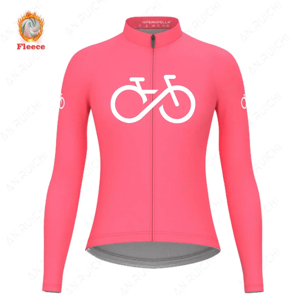 2023 Winter Warm Fleece Cycling Jersey Women Fashion Bike Clothes Mountain Outdoor Triathlon Wear Bicycle Jacket Ropa Ciclismo