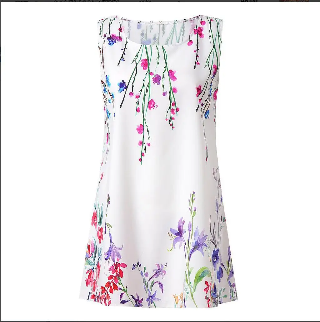 

Women's Clothing, New In Summer, Digital Printing Crew Neck Sleeveless Dress, New In Spring 2026, Fashion Trend Mini Pullover